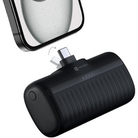 Portronics Power Pebble 5000mAh 20W Fast Charging Nano Powerbank, in-Built Foldable Type C Input/Output Pin, Type C PD Output, LED Battery Indicator, Compatible with Type C Smartphone,iPhone(Black)