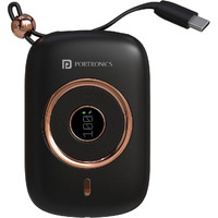 Portronics Power Shutter Pro 35W 10000mAh Super Fast Charging Powerbank with in-Built Type C PD Cable, Type C Input/Output Cable, LED Display, EV Grade Batteries, Support with Android, Apple,Tablet
