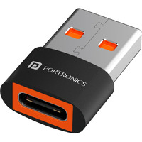 Portronics Bridge X USB 3.0 Type C Female to USB Male OTG Adapter, 5Gbps High Speed Data Transfer, Fast Charging, Compatible with Laptops, Tablets, Smartphone, Chargers and More Devices(Black)