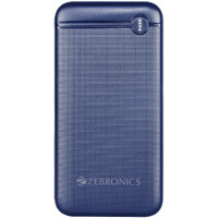 ZEBRONICS Mb10000S11 Power Bank, 10000 Mah, Rapid Charge, Tablets, 20W Output, Dual USB Output, Pd 3.0 Type C, Built in Protections, Led Indicator, Made in India (Blue)