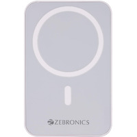 ZEBRONICS MW63 Wireless Power Bank, 10000 mAh, Rapid Charge, Magsafe, Outputs - 20W Wired | 15W Wireless, Type C PD, Built in Protections, LED Indicator, Compatible with iPhone, Made in India