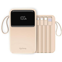 Lifelong ZenCharge 10000 mAh 22.5 W Compact Pocket Size Power Bank with 6 Input/Output Port (Peach, Lithium Polymer, Fast Charging, Quick Charge 3.0 for Mobile, Earbuds, Speaker, Tablet)