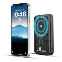 Kratos Legend Prime Mini Wireless Powerbank 10000mAh 15W Magnetic Wireless Fast Charging Smallest Power Bank with 22.5 Wired Output Compatible with iPhone 12 & Above & Other QI Enabled Devices(Black)
