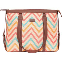 ZOUK Multicolored Printed Handmade Vegan Leather Women's Office Bag for 15.6 inch Laptop with double handles - WavBeach