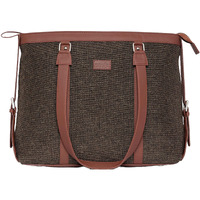 ZOUK Solid Handmade Vegan Leather Women's Office Bag for 15.6 inch Laptop with Double Handles - Bristel