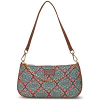 ZOUK Motif Printed Women's Handcrafted Vegan Leather Casual Mini Shoulder Bag Green