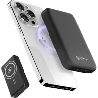 pTron Dynamo Arc 10000mAh 22.5W USB Fast Charging Nano Magnetic Power Bank, 15W Magnetic Wireless Charging, 20W PD/Type C Fast Charging, 3 Outputs/1 Input & Multiple Layers of Protection (Black)