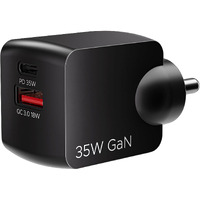 boAt 35W GaN Wall Charger w/GaN Chip Tech, Fast Charging w/PD,PPS & QC 3.0, Compatible w/iPhone 16/15/14/13, Samsung S23/S24, Vivo, Oppo, Oneplus & Smart IC Protection(Sleek Black)