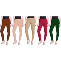 Lyra Women Solid Premium Cotton Churidar Leggings | Mid-Waist | Fashionwear