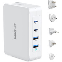 Honeywell Zest Charger GaN 140W,Ultra-Fast Wall Charger with PPS Support,2xType C PD 3.0 Ports & 2xUSB A Port,BIS Certified,Equipped with Switchable Plugs,Compatible with iPhone,Galaxy,Laptops