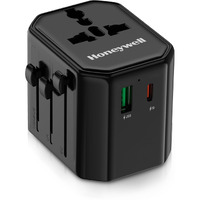 Honeywell New Launch Universal Travel Adapter 12W, 3-in-1 Fast Charging, Universal Socket, TypeC, USBA, Worldwide Wall Charger for EU,US,UK & CN/AUS, Devices, 3Yr Manufacturer Warranty