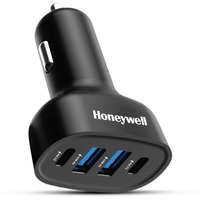 Honeywell Newly Launched Micro CLA 100W PD Smart Car Charger, 2xType C & 2xUSB A Port, Ultra-Fast Charging, Compatible with All Smartphone and Apple Devices (iPhone X and Above variants)