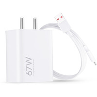 MI Xiaomi 67W Fast Charger USB-C Charging Adapter - Quick Charge 4.0 Power Delivery PD Charger with Cable for Redmi Note, Poco, Mi Phone Series (White)