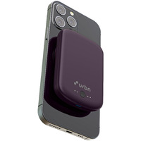 URBN 5000 mAh Premium Magsafe Power Bank | 15W Fast Wireless Charging |Strong Magnetic Hold | Type C Input/Output | Pass Through Charging | MagTag Ring Included | (Purple)