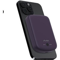 URBN 10000 mAh Magsafe Power Bank | 15W Fast Wireless Charging |Strong Magnetic Hold | Type C Input/Output | Pass Through Charging | MagTag Ring Included | (Purple)