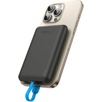 URBN 10000 mAh MagLink Magnetic Power Bank with Built-in USB-C Cable| 22.5W Super Fast Charging |Strong Magnetic Hold | Type C Input/Output | Pass Through Charging (Black)