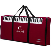 True Cult KBR-01 Nylon Portable, Red Keyboard Gig Bag/Cover For 61-Keys Yamaha Or Casio Keyboard Material, Easy To Carry With Grip Handle/Strong Durable Material with Music Notation Notebook