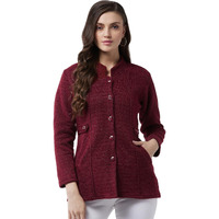 PIVL Women's Long Acrylic Blend Sweater for Winter_Maroon_2XL||Winterwear||