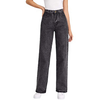 KOTTY Womens High Rise Cotton Lycra Jeans(AW_Black,30) Relaxed