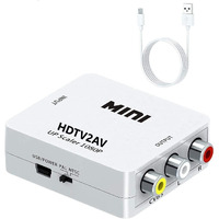 JGD PRODUCTS HDTV2AV / HDMI2AV Up Scaler 1080P HDMI to AV Composite Video Audio Converter Adapter Media Streaming Device