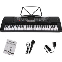Akkord AKD 61KB 61-Key Octave Electronic Keyboard with adapter- LED Display | Mic |Music Sheet Stand | 255 Rhythms | 255 Timbres | 24 Demos