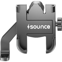 Sounce Universal Bike Mount Phone Holder Metal Body 360 Degree Rotating Handlebar Durable Bike Accessory Lightweight Anti-Scratch Cradle Stand for Bicycle, Motorcycle, Fits All Smartphones (Black)