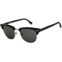 John Jacobs Unisex Adult Clubmaster Polarized Round Sunglasses (Black Frame, Green Lens) (Small) (Pack Of 1)