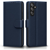 Pikkme Flip Cover Leather Finish | Inside TPU with Card Pockets | Wallet Stand and Shock Proof | Complete Protection Flip Case for Samsung Galaxy F15 5G / M15 5G / M15 Prime 5G(Blue)