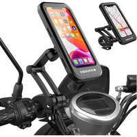 Sounce Bike Phone Mount Waterproof Cell Phone Holder 360 Rotation Motorcycle Phone Case Universal Bicycle Handlebar Phone Mount with Sensitive Touch Screen Fit Below 4-7.2 Inches Smartphone
