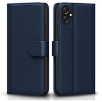 Pikkme Flip Cover Leather Finish | Inside TPU with Card Pockets | Wallet Stand and Shock Proof | Complete Protection Flip Case for Samsung Galaxy A05 / M05 / F05 (Blue)