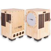Clapbox Cajembe Cajon (4 instruments in 1) - Rubber wood (H:50 W:30 L:30) 3 Internal Snares, Natural