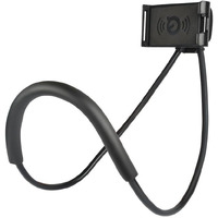 Sounce Lazy Neck Phone Holder Neck Hanging Mobile Cell Phone Stand 360 Rotating Flexible Long Arms Stand Clip Holder Compatibl with 4-7 Inches Smatphones - Black