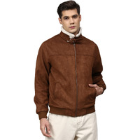 Campus Sutra Men's Standard Length Polyester A-Line Coat (AWCC22_CSMAWJK060TN_Brown_M)