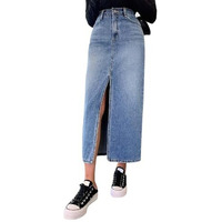 Leriya Fashion Denim Skirt for Women| Long Denim Skirt for Women| Denim Pencil Skirt for Women | (Small, Blue)