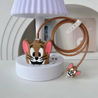 EDNITA Cable Protector with 3D Cute Pattern for iPhone Charger only 18W & 20W | Data Line Wire Saver Charging Cable Charger Protective Cable Full Protection Set of - 1 (Jerry)