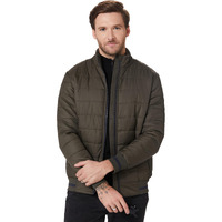 Amazon Brand - Symbol Men's Quilted Bomber Winter Jacket with Band Collar (AW20-QB-SY-05_Olive_M_Olive_M)