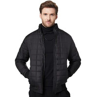 Amazon Brand - Symbol Men's Solid Full Sleeves Regular Fit Bomber Polyester Jacket (AW22-SY-QB-JK-01_Jet Black_Large)