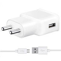 Fast Charger for Samsung Galaxy J5/J6/J7/J8/A7/A8/On 5/On 6/On 7 On 8 Mobile Charger | Wall Charger | Android Smartphone Charger | Hi Speed Travel Charger with 1m Micro USB Cable (2.4 Amp, White)