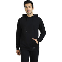 XYXX Men's Relaxed Cotton Hooded Neck Sweatshirt (XYHOD01L_Black_L)