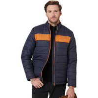 Amazon Brand - House & Shields Men's Quilted Polyester Standard Length Jacket (Aw19-Hsj-06_Navy & Mustard_Xl)