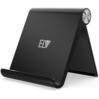 Elv Foldable, Portable, Tablet/Phone Stand. Compatible Phone Holder for iPhone, Android, Samsung, OnePlus, Xiaomi, Oppo, Vivo, Asus. Perfect for Bed,Office, Home,Gift and Desktop (Black)