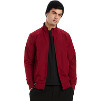 Amazon Brand - Symbol Men's Polyester Light Weight Casual Lined Standard Length Jacket Maroon 2XL