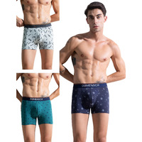 DAMENSCH Men's Cotton DATP48_Pack of 3 Regular Fit Trunks (Pack of 3) (DAGRP33_Blue Buzz, Check & Mate Teal, Stroke Grey_M)