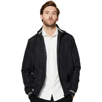 Amazon Brand - Symbol Men's Polyester Light Weight Casual Lined Standard Length Jacket Black1 M