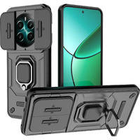 SHINESTAR Tough Armor Realme 12 Plus 5G / Realme P1 5G / Narzo 70 5G / Narzo 70 Pro 5G Bumper Back Case Cover | Ring Holder & Sliding Camera Shield Cover | 360 Degree Protection Back Case