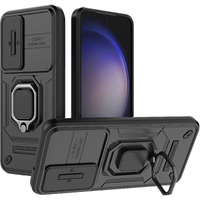 SHINESTAR Tough Armor Samsung S23 5G Bumper Back Case Cover | Ring Holder & Sliding Camera Shield Cover | 360 Degree Protection Back Case Cover for Samsung Galaxy S23 5G (Black)