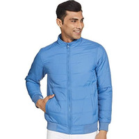 Amazon Brand - Symbol Men's Polyester Standard Length Band Collar Jacket (Aw20-Qb-Sy-01_Lt Blue_L)