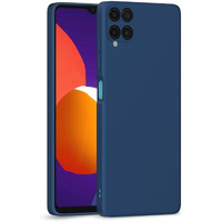 Pikkme Samsung Galaxy M12 / A12 / F12 Back Cover Soft Matte Liquid Silicone TPU | Camera Protection | Shockproof Slim Back Case for Samsung Galaxy M12 / A12 / F12 (Blue)