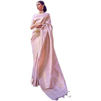 Jaanvi fashion Women's Kanchipuram Silk Sarees With Zari & Blouse Piece (Lavender)