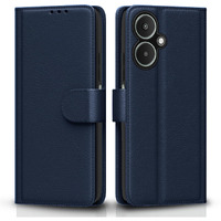 Pikkme Flip Cover Leather Finish | Inside TPU with Card Pockets | Wallet Stand and Shock Proof | Complete Protection Flip Case for Redmi 13C 5G(Blue)
